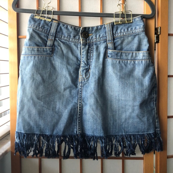 H&M Denim - H&M Buckle Back Mini High Rise Denim Skirt